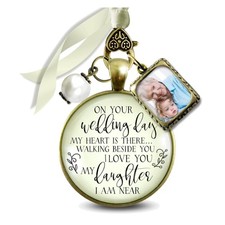 Memorial Wedding Bouquet Charm - Handmade Glass Pendant for Loved Ones