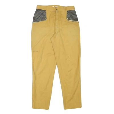 Pantalon Décontracté Droit Jaune Coton Mélange ACKERMANN Zip W26 L27 Casual - Photo 1/4