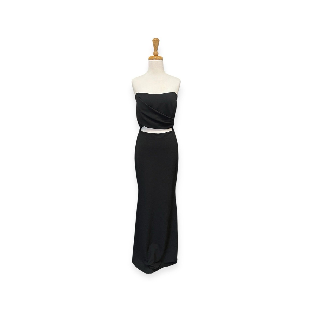 Windsor Black Strapless Cutout Maxi Dress Size L Large | eBay