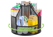 Pencil Holder, Rotating Desk Organizer, Metal Pen Organizer Mesh Pen Holder O...