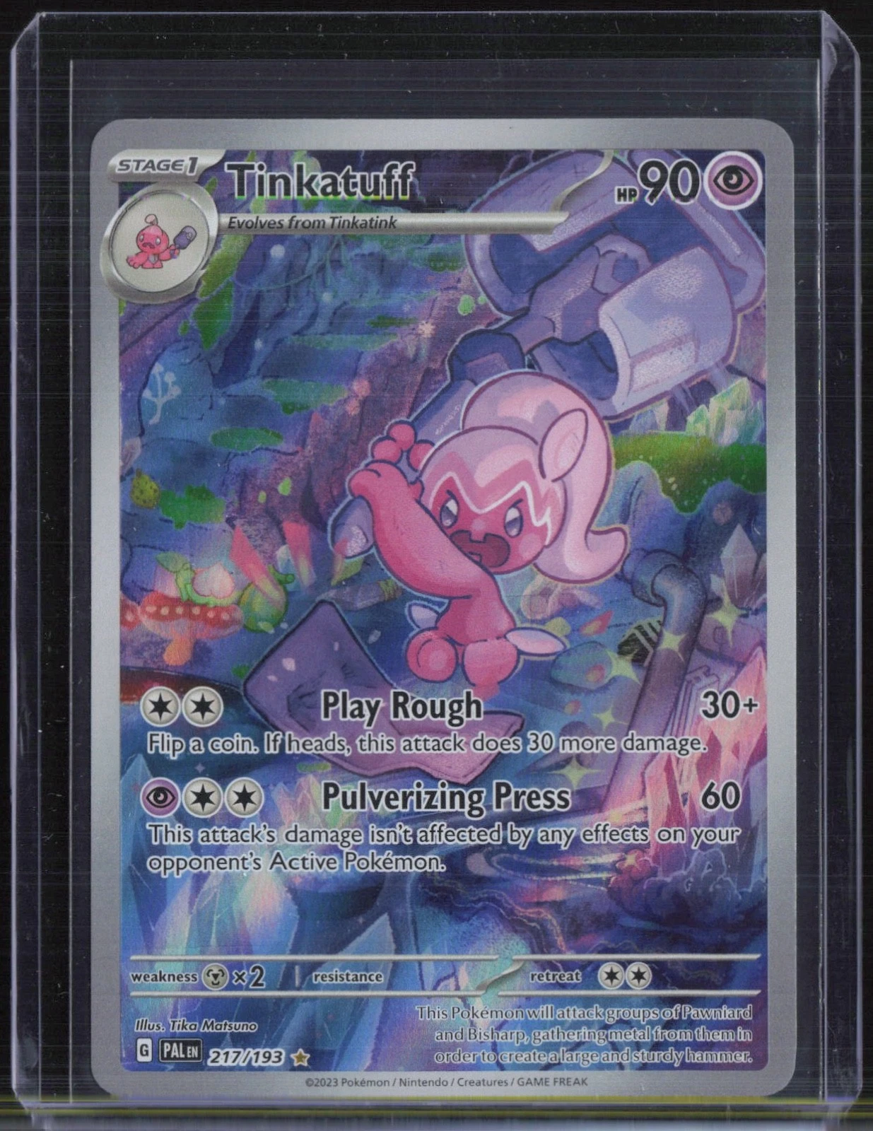 2023 Pokemon Paldean Evolved Special Illustration Rare #217 Tinkatuff