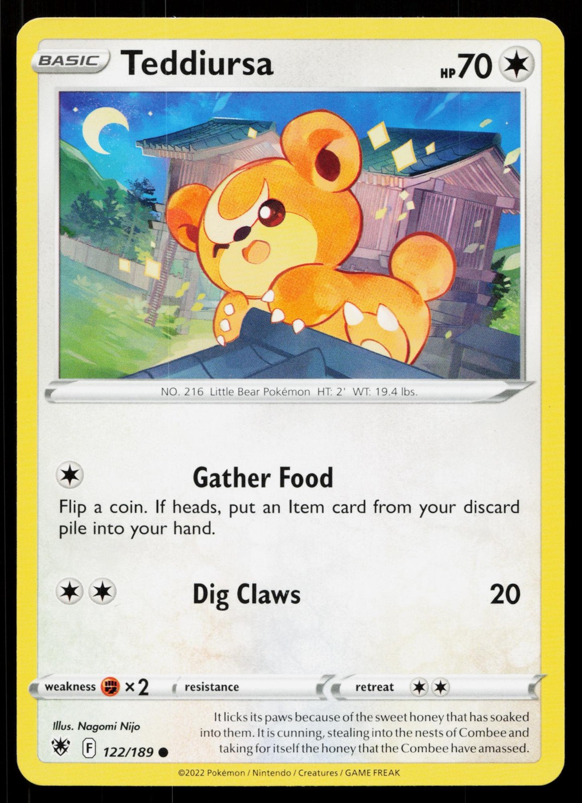 Teddiursa 122/189 Astral Radiance Pokemon Near Mint