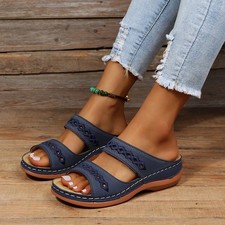 Orthopedic Dress Sandals for Women Bohemian Beach Summer Peep, 7.5