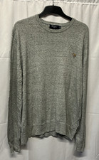 Paul Smith Grey Marl Lightweight Cotton Sweater-XL - Zebra Logo-Great Condition