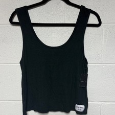 Steve Madden Women's Black Ribbed Tank Top Sz Large