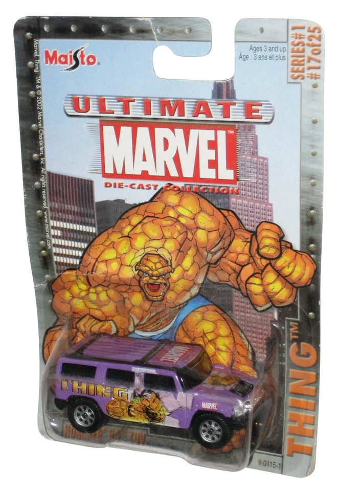 Marvel Ultimate Maisto Hummer H2 4x4 (2002) Fantastique Quatre Thing Violet Car - Photo 1/3