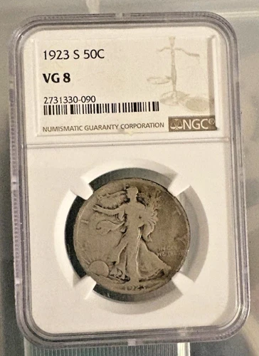 1923 S 50C NGC VG8 Walking Liberty Half Dollar SILVER RARE!!! NICE!!!