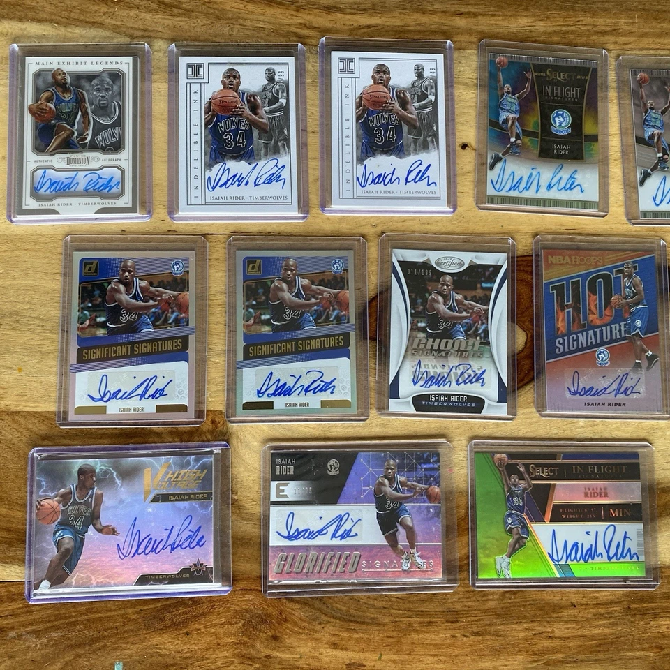 Isaiah Rider Auto Lote x 12 Cartas NBA Minnesota Timberwolves 1993 Dunk Champ #34 Foto 3 de 4