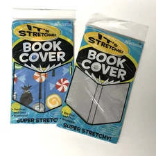 2X It's Academic Stretchable Book Covers, Blue Print & Gray | Washable