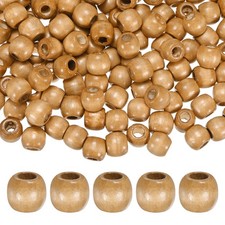 150-Pack Natural Wood Beads 11x12mm for DIY Crafts/Bracelet Light Brown 