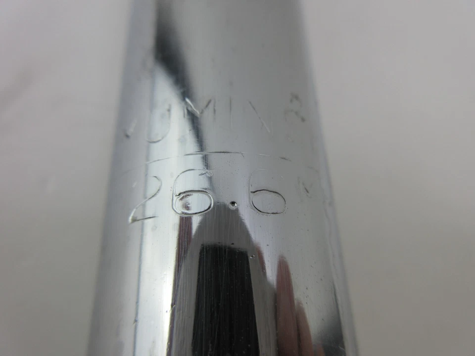 Tija de sillín microajustable vintage para bicicleta de carretera 26,6 mm x 210 mm acero cromado Foto 4 de 4