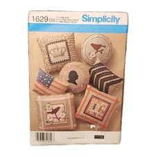 Simplicity Sewing Pattern #1629 Burlap Fabric Pillows 7 Designs by Elaine Heigl
