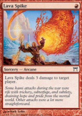 Lava Spike - Foil Magic mtg Heavy Play, English Champions x1