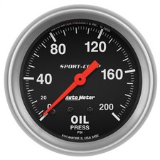 Autometer 3422 Sport-comp Series 2-58 Oil Pressure Gauge 0-200 Psi