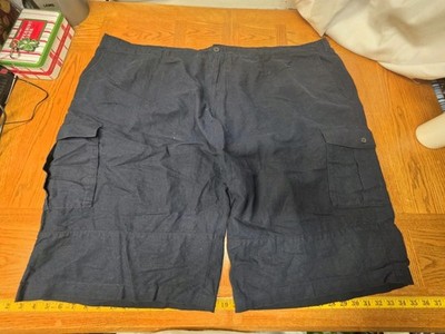 Sean John Navy Blue Cargo Shorts Linen Blend sz 56B Big & Tall