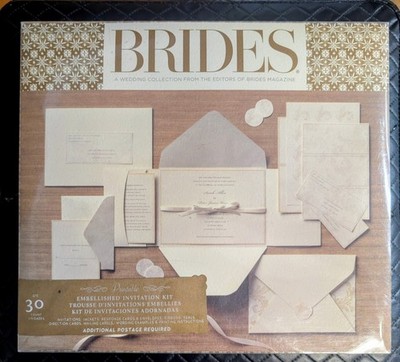 Bride's Magazine Printable 30 Count Embellished Invitation Kit By Gartner Ivory