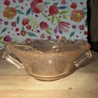 Vntg Pink Depression Glass Double-Handled Sugar Bowl Chipped Base