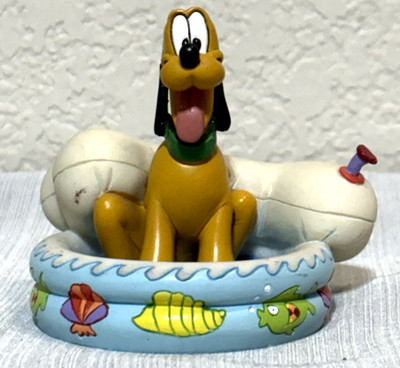 Danbury Mint Disney Pluto AUGUST Summer Pool Bone Figurine Perpetual Calendar