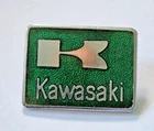 Kawasaki Motorcycles 1970's Enamel Pin Badge. Genuine New Old Stock . Green