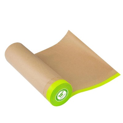 Pre-Taped Masking Paper for Painting - 18 Inch X 50 Feet Tape and Drape Painters