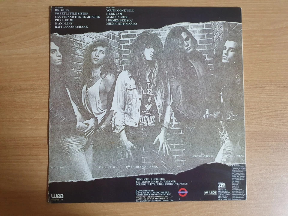Skid Row - Skid Row 1989 Korea Orig Vinyl LP No Barcode 4P Insert - Image 3 of 4