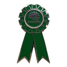 The Green Party Politics Election Rosette Enamel Lapel Pin Badge / Brooch