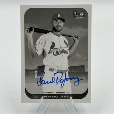 2018 Topps Archives Snapshots Autographs Paul DeJong #AS-PD Black & White 16/25