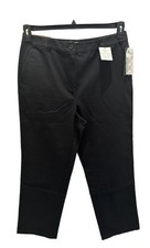 L.L Bean Twill Pant Classic Fit Straight Leg Pants 14 Reg Black NWT