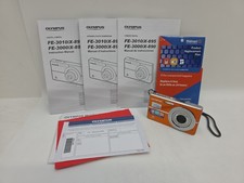 Olympus FE-3010 Digital Camera Orange 12 Megapixel Zoom No Battery Or Charger 