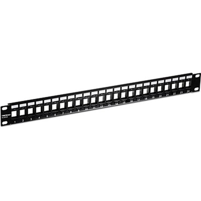 TRENDnet 24-Port Blank Keystone 1U Patch Panel, 19'' Metal 24-Port, Black 