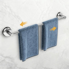 Adjustable Stainless Steel Towel Rack with Suction Cups for Bathroom Wall
