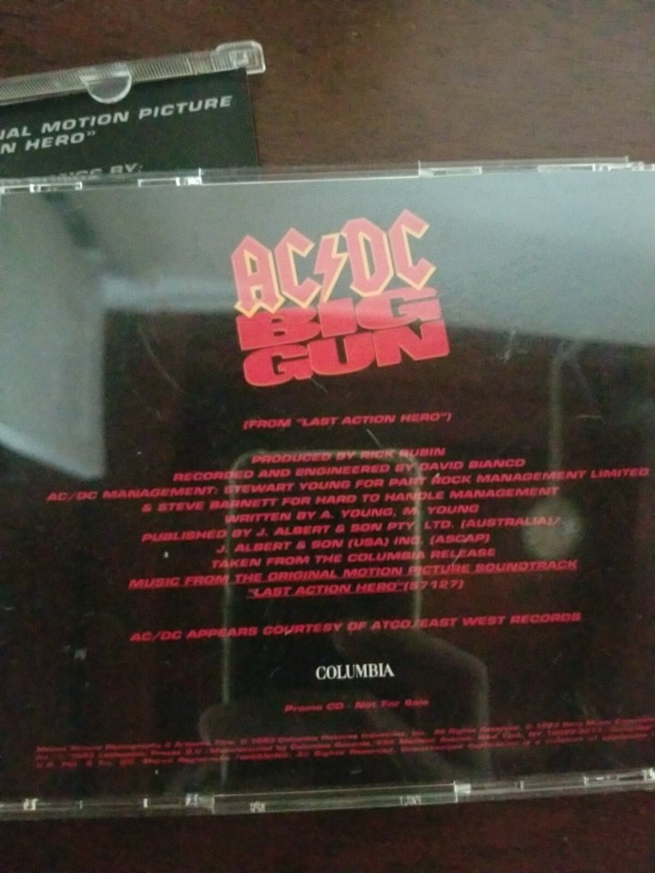 AC/DC Big Gun CD Single From Last Action Hero Soundtrack Promo Rock ...