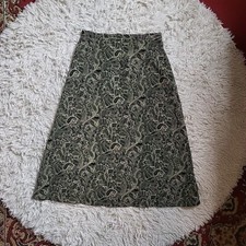 Vintage Green Paisley Print Midi Skirt R K Originals - 8 Fairycore Fairy Grunge