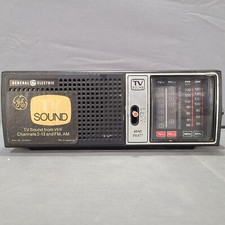Vintage General Electric TV Sound FM AM TV Hi Lo 7-4125A T&W Good Condition