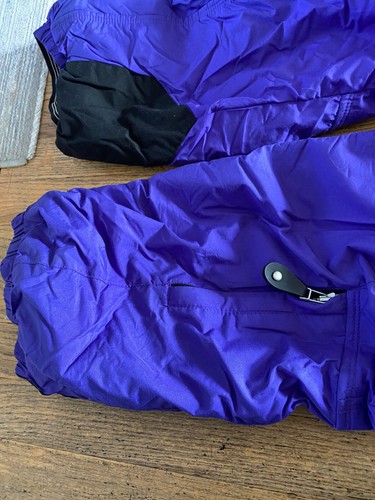 Vintage Obermeyer Ladies Size 12 US Ski Suit, Purple/Black Cute Skiing W/HOOD - Picture 7 of 8