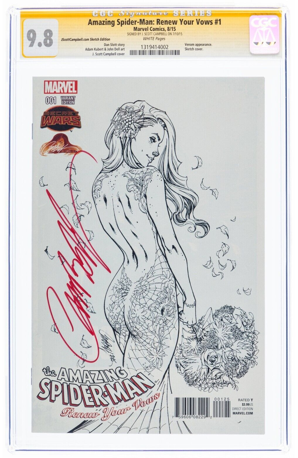 🔥Amazing Spider-Man: Renew Your Vows #1 CGC 9.8 Signed SS J Scott Campbell 2015