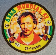 Soccer Sticker Card #25 Fazekas Ases Mundiales Mundial 1982 Futbol Reyauca