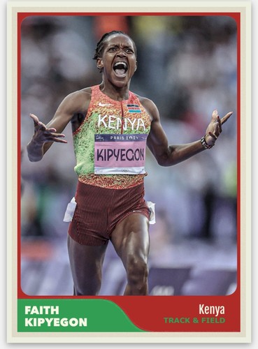 Faith Kipyegon Kenya Track & Field Custom Art Sports Card 2024 Olympics ACEO
