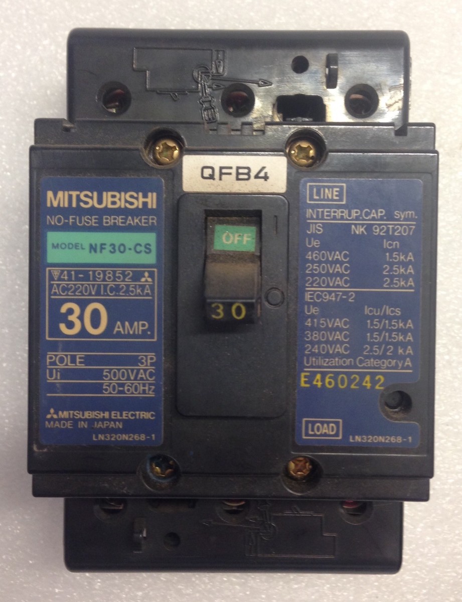 MITSUBISHI NF30-CS 30A NO-FUSE BREAKER 3 Pole 500VAC | eBay