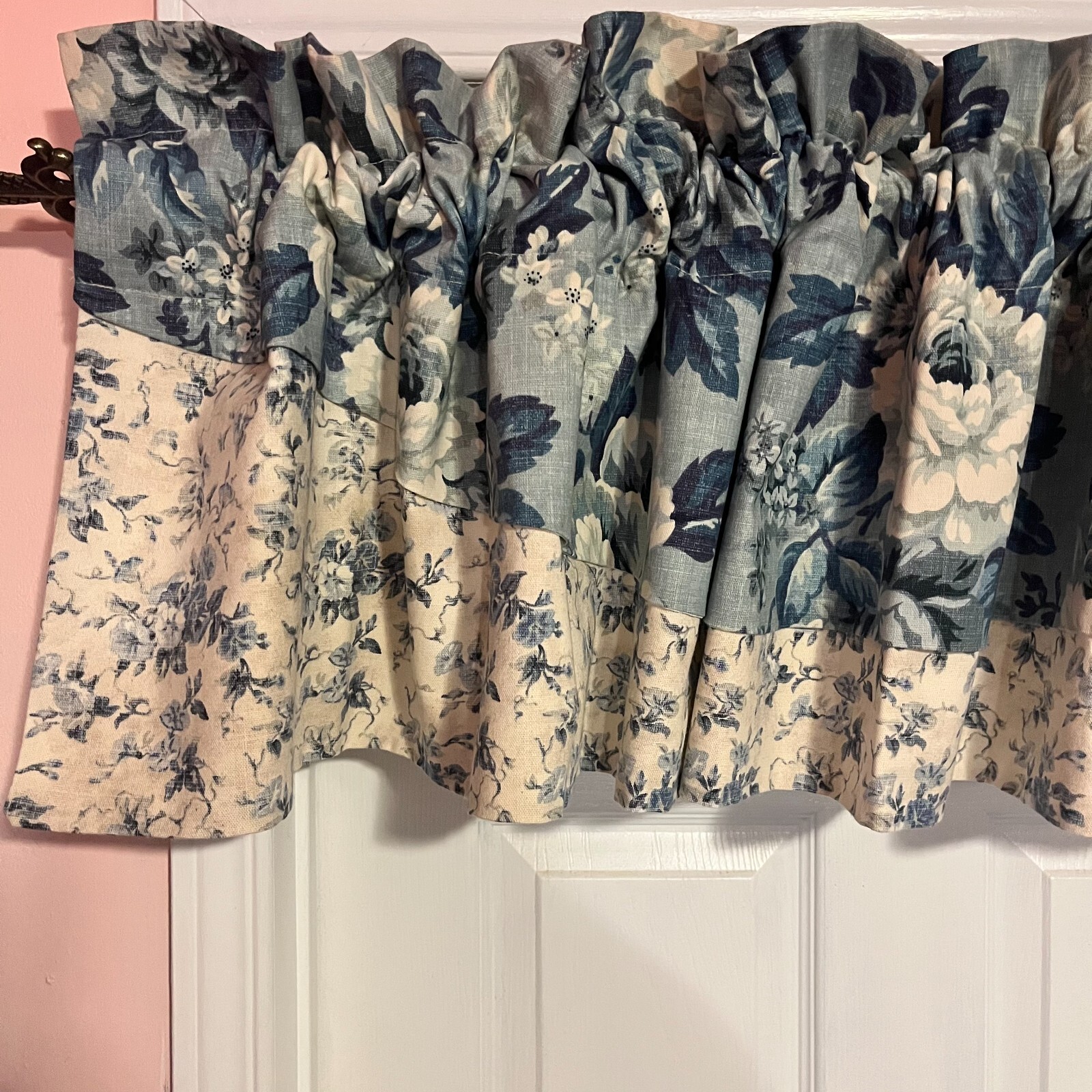Waverly Home Fashions Valance Blue Roses Old Mill Inn French Country