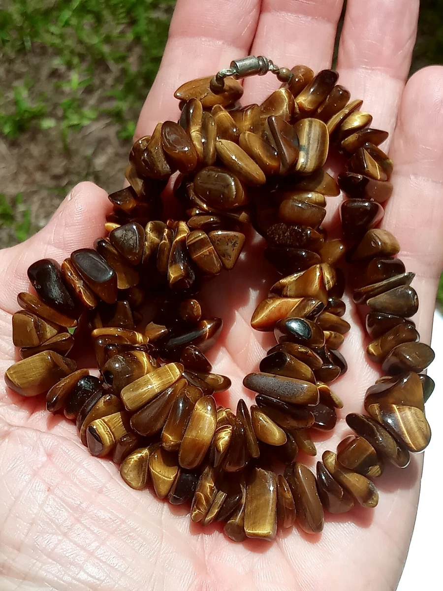 Azm Yellow Gold Tiger Eye Necklace