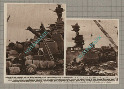 REVENGE & ROYAL SOVEREIGN Ship Thomas Ward Inverkeithing   - 1950 Cutting
