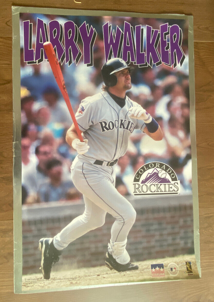 Larry Walker Hall of Famer -Colorado Rockies 1998 Starline MLB 22x34 ...
