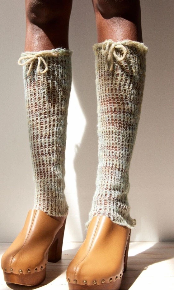 Calentadores de piernas Urban Outfitters Camille Mohair transparentes talla única marfil Foto 3 de 3