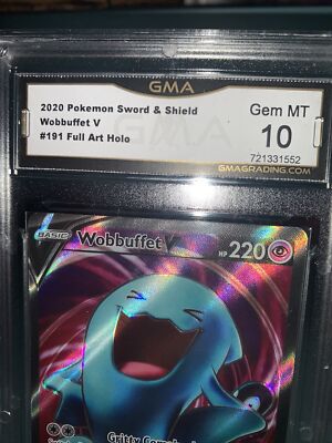 wobbuffet v pokemon card value Pokemon Card Wobbuffet V Full Art Holo Graded Gma 10 Gem