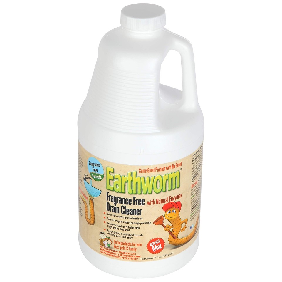 Earthworm Fragrance Free Drain Cleaner Drain Opener Natural Enzymes