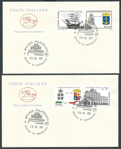 2011 ITALY FDC HORSE NAVY MILITARY NO ARRIVAL STAMP - CG