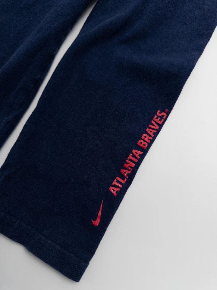 Vintage Atlanta Braves Nike T Shirt Womens Size XL Navy Blue Long Sleeve - Image 3 of 4