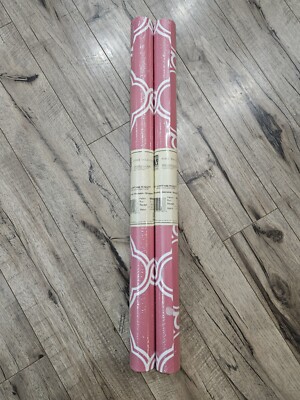 2 Rolls Wallpaper Ashford House  WB5511 27 x 27 Pink Geometric DOUBLE ROLLS