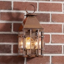 Outdoor Barn Wall Lantern Light in Antique Copper or Weathered Brass